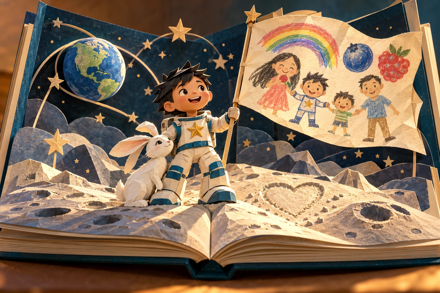 The original approved artwork, The Book That Became the Moon.